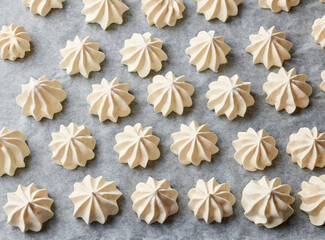freshly baked meringue cookies