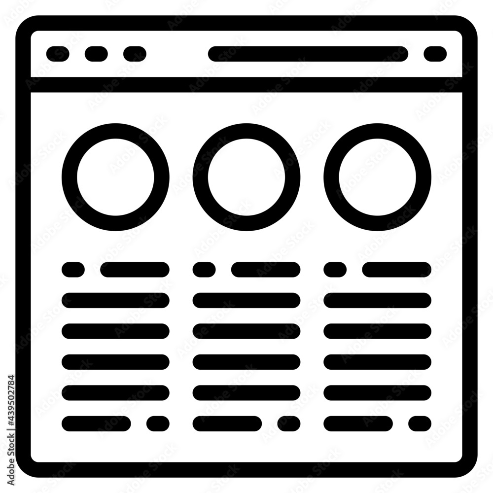 Wall mural website outline style icon