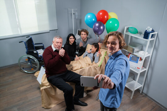 A birthday selfie in a hospital ward - Powered by Adobe
