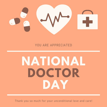 A Template Of Happy Doctor Day , 14 March