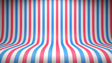 Studio backdrop with red, white and blue stripes