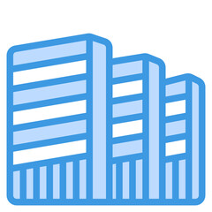 Apartment blue line icon