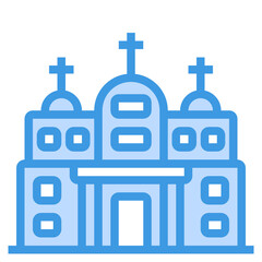 Church blue line icon
