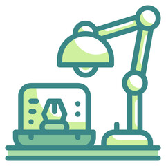 lamp green twotone line icon
