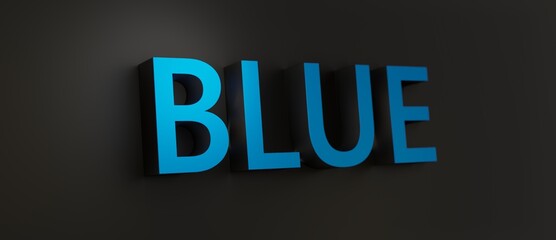 Abstract BLUE 3D TEXT Rendered Poster (3D Artwork)