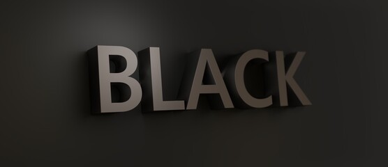 Abstract BLACK 3D TEXT Rendered Poster (3D Artwork)