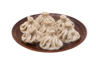 boiled khinkali on a plate