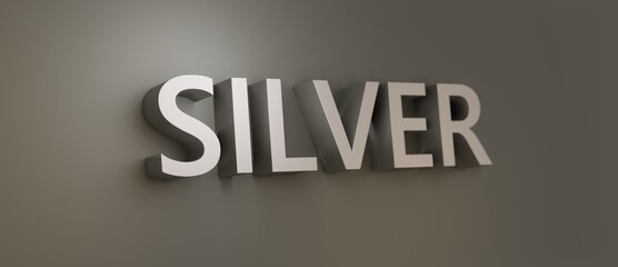 Abstract SILVER 3D TEXT Rendered Poster (3D Artwork)