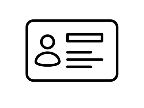 identification card single isolated icon with outline style