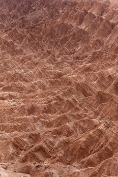 Rough rocky slope of volcano mountain in daytime