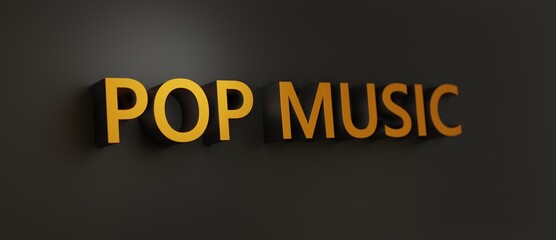 Abstract POP MUSIC 3D TEXT Rendered Poster (3D Artwork)