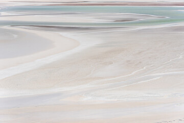 Scenery of salty lagoon in desert