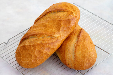 Hot bread fresh from the oven. Wheat bread
