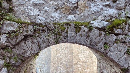 Photography of stone detail in wall of ancient castle