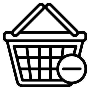 busket outline style icon