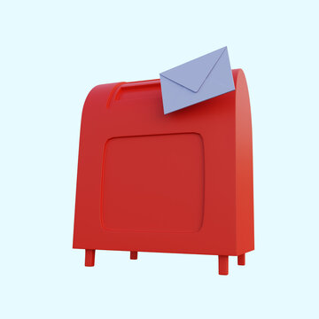 3d illustration simple object mail box