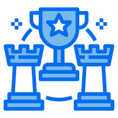 trophy blue line icon