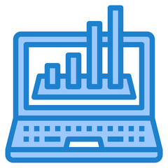 Obraz premium bargraph blue style icon