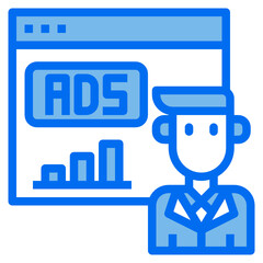 website blue line icon