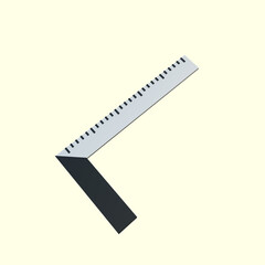 3d illustration simple object construction ruller