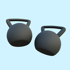 3d illustration simple object sport dumbell