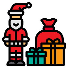 Santa Claus line icon
