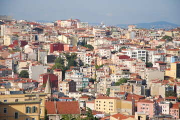 Naklejka premium Aerial view of residential buildings in old city of Istanbul, turkey