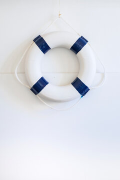 Lifesaver ring hung on wall