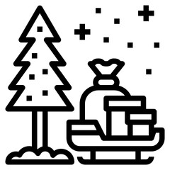 Xmas line icon