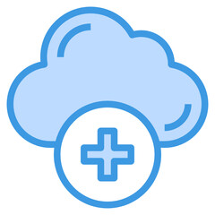 Cloud blue line icon