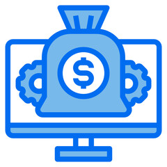 monitor blue line icon