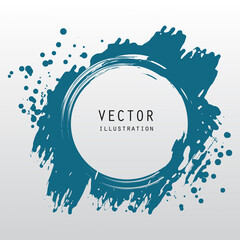 vector splats splashes and blobs of blue ink paint in different shapes drips
