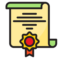 certificate color line style icon