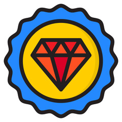 diamond color line style icon