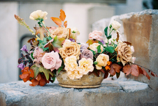 Autumn Floral Bridal Session Fall Color Palette Bouquet
