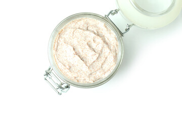 Skin care scrub isolated on white background