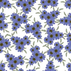 Seamless pattern of dark purple flower for fabric design
