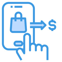 Smartphone blue line icon