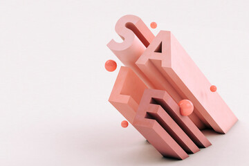 3D render of the word "Sale"