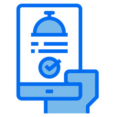 Obraz premium mobile blue line icon