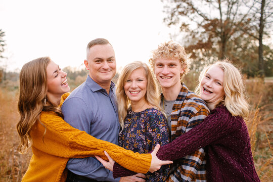 Silly Family Photo with Teens