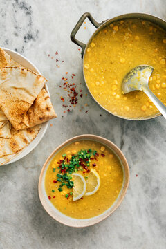 Red lentil and corn soup