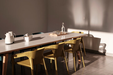 Clean and tidy desktop, in the afternoon sun