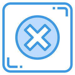 Cancle blue line icon
