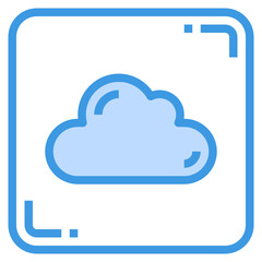 Cloud blue line icon