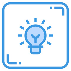 Light Bulb blue line icon
