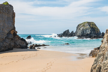 Fototapeta na wymiar Beautiful beaches in Ferrol, Galicia. North of Spain 