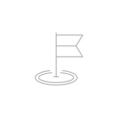 road flag on location icon isolated on white background