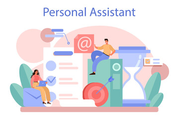 Businessperson personal assistant concept. Professional help and support