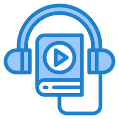 headphone blue style icon